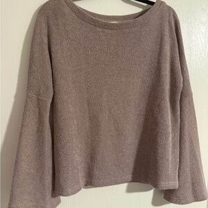 THML Mauve Ribbed Knit Top